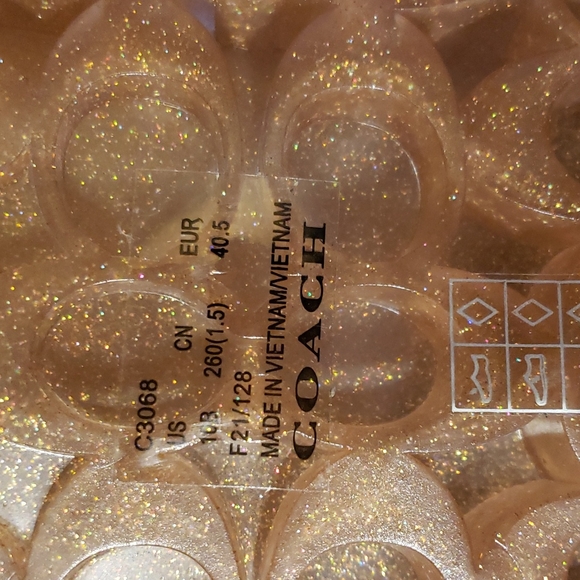 New 10 Coach Dark Gold Ulyssa Rubber Slide Sandals! - Picture 5 of 10